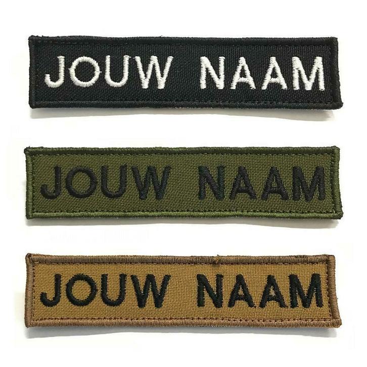 Eigen Naam Lint Laten Maken Small 9x2 cm Patch Batch Airsoft, Verzamelen, Scouting, Nieuw, Ophalen of Verzenden