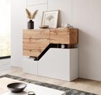 Meubella | Dressoir Wit Eiken 120x35x100 opbergkast, Huis en Inrichting, Kasten | Dressoirs, 100 tot 150 cm, Verzenden, Nieuw