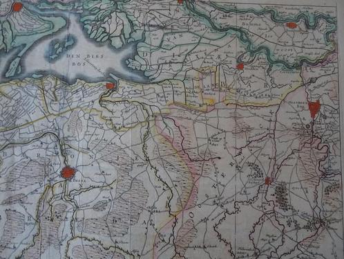 gravure plattegrond Brabant Den Bosch, Breda H. Hondius 1630, Antiek en Kunst, Kunst | Etsen en Gravures, Verzenden