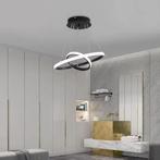 Moderne LED Hanglamp – Zwarte Plafondlamp met 2 Ringen 32W, Huis en Inrichting, Lampen | Kroonluchters, Verzenden, Nieuw