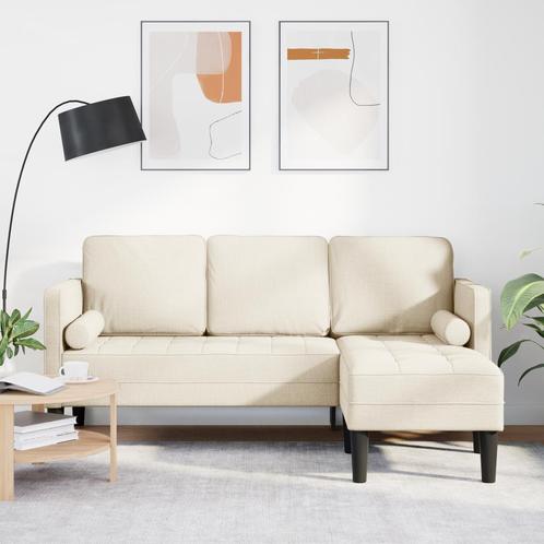 vidaXL Bank 3-zits L-vormig 160 cm linnen, Huis en Inrichting, Banken | Bankstellen, Nieuw, Minder dan 150 cm, Stof, Driepersoons