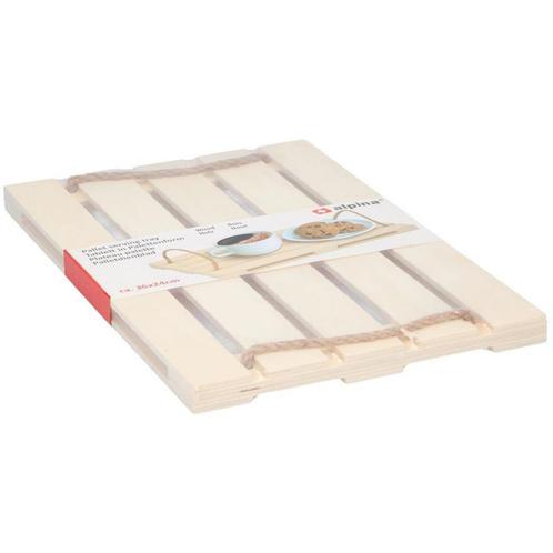 Alpina Houten dienblad met touwgrepen - 36x24 cm - Origin..., Huis en Inrichting, Keuken | Keukenbenodigdheden, Nieuw, Ophalen of Verzenden