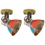 vidaXL Wand- / plafondlampen industrieel 2 st gerecycled E27, Verzenden, Nieuw