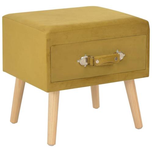 vidaXL Nachtkastje 40x35x40 cm fluweel mosterdkleurig, Huis en Inrichting, Slaapkamer | Nachtkastjes, Nieuw, Minder dan 45 cm