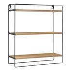 [en.casa] Wandrek Skovbo 43x37,5x11 cm zwart en houtkleurig, Verzenden, Nieuw