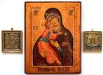 Icoon - RUSSISCH ORTHODOX ICON Set van Onze Lieve Vrouw, Antiek en Kunst