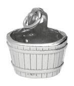 Zilveren Houten emmer - waterput - sauna kettinghanger, Verzenden, Nieuw