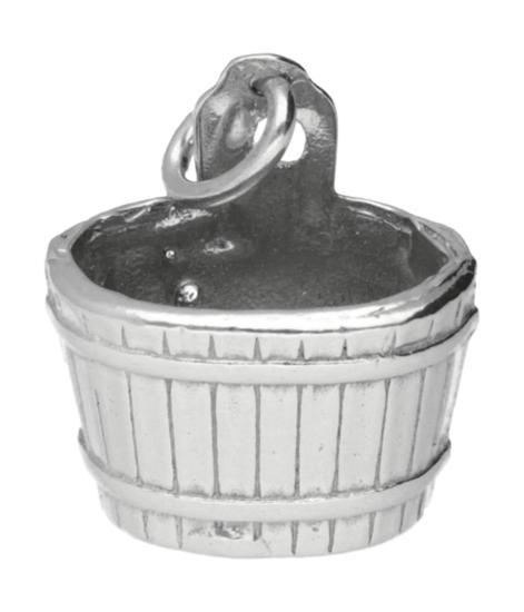 Zilveren Houten emmer - waterput - sauna kettinghanger, Sieraden, Tassen en Uiterlijk, Kettinghangers, Verzenden