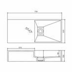 Wastafel Ideavit Solidplan 75x32,5x15 cm Solid Surface Mat, Ophalen of Verzenden, Nieuw