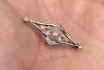 Broche - 14 karaat Geel goud, Witgoud Diamant (Natuurlijk) -, Sieraden, Tassen en Uiterlijk, Antieke sieraden