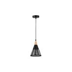 Hanglamp | Celestia | Ø10,5 cm | 1-lichts | Zwart/Hout, Ophalen of Verzenden, Nieuw, 50 tot 75 cm