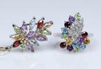 925 Zilver - Ketting met hanger - diverse edelstenen