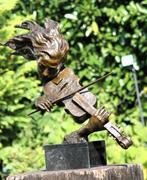 sculptuur, violinplayer - 62 cm - brons marmer, Antiek en Kunst, Kunst | Designobjecten