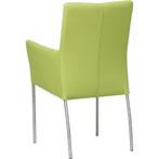 Leren eetkamerstoel Comfort met armleuning - Hermes Lime, Huis en Inrichting, Stoelen, Leren eetkamerstoel Comfort met armleuning - Hermes Lime (felgroen) - Poten staal rond RVS past perfect in uw interieur als u woonstijl: Modern is.