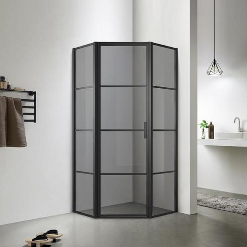 Sani Royal Douchecabine Vijfhoek Rookglas 90x90 cm, Doe-het-zelf en Verbouw, Sanitair