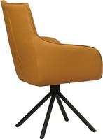 Gele leren industriële draaibare eetkamerstoel - Toledo Leer, Huis en Inrichting, Stoelen, Nieuw, Leer, Ophalen of Verzenden, Eén