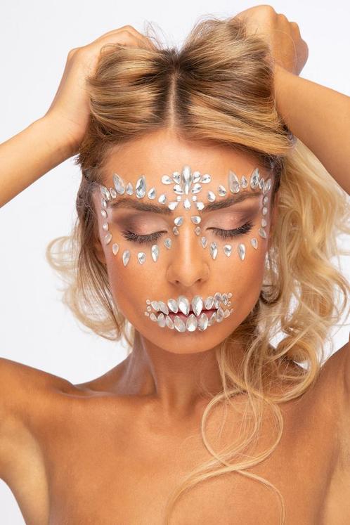 Moon Terror Halloween Face Jewels Sugar Skull, Hobby en Vrije tijd, Feestartikelen, Nieuw, Verzenden