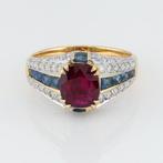(AIGS Certified) - Ruby 1.84 Cts Blue Sapphire 0.75 Cts 12