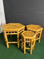 Set bijzettafels - Rattan, Bamboe - Set van drie vintage, Antiek en Kunst