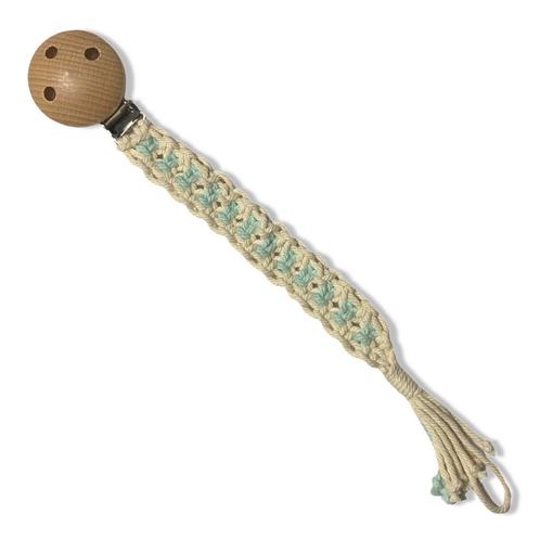 Speenkoord Cookie - Wit en Mintgroen - Katoen - Macramé -, Kinderen en Baby's, Overige Kinderen en Baby's, Nieuw, Ophalen of Verzenden