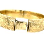 Gouden vintage bangle met gravure 14 krt, Sieraden, Tassen en Uiterlijk, Armbanden, Ophalen of Verzenden, Nieuw