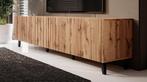 TV-Meubel - Eiken - TV Kast - 200x42x53 cm - Lamellen-effect, Huis en Inrichting, Kasten | Televisiemeubels, Verzenden, Nieuw