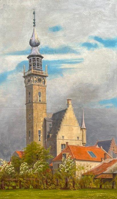 Europese school (XX) - Beneath the Gentle Spire, Antiek en Kunst, Kunst | Schilderijen | Klassiek