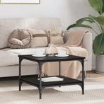 vidaXL Salontafel Zwart Eiken 55 x 55 x 40 cm Bewerkt hout, Verzenden, Nieuw, 45 tot 65 cm, Minder dan 55 cm