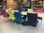 Set van 8 eetkamerstoelen - verschillende kleuren leer - Ech, Huis en Inrichting, Stoelen, Overige kleuren, Nieuw, Leer, Ophalen of Verzenden