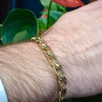 18 Krt. Gouden gourmet schakel armband | 19,5 cm, Sieraden, Tassen en Uiterlijk, Armbanden, Ophalen of Verzenden, Gebruikt, Overige kleuren