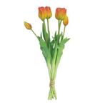 Bosje Tulpen Tulp Duchesse Classic oranje kunstbloem - Buite, Nieuw, Verzenden