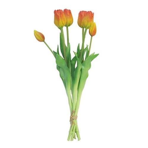 Bosje Tulpen Tulp Duchesse Classic oranje kunstbloem - Buite, Huis en Inrichting, Woonaccessoires | Overige, Nieuw, Verzenden