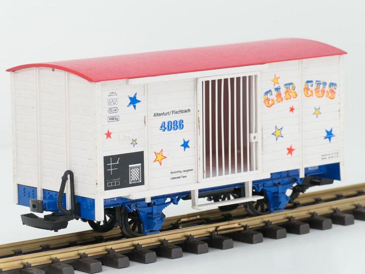 LGB 4036 Circus Wagon Altenfürt/Fischbach (Goederenwagons), Hobby en Vrije tijd, Modeltreinen | Overige schalen, Wagon, Gebruikt
