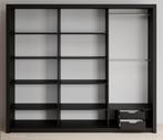 VOORRAAD Kledingkast zwart met spiegel 250 cm | Incl. inhoud, Huis en Inrichting, Kasten | Kledingkasten, Nieuw, 200 cm of meer