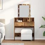 vidaXL Kaptafel met lade Oud Hout 80 x 41 x 144,5 cm Bewerkt, Huis en Inrichting, Tafels | Kaptafels, Verzenden, Nieuw