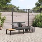 vidaXL 2-delige Loungeset met kussens aluminium zwart, Verzenden, Nieuw, Aluminium, Loungeset