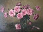 Daniël Been (1885-1967) - Roze rozen in glazen vaas, Antiek en Kunst