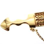 Gouden broche van een Arabische dolk, Ophalen of Verzenden, Gebruikt, Overige kleuren, Goud
