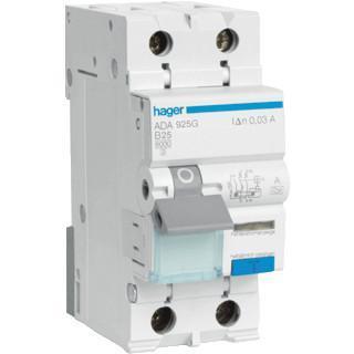 Hager Haco aardlekautomaat 2P 25a 0,03a B - ADA925G, Doe-het-zelf en Verbouw, Elektra en Kabels, Nieuw