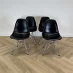 Vitra Eames DSR complete set van 4 stoelen, zwart, Ophalen of Verzenden, Gebruikt, Zwart, Stof