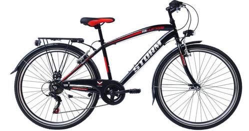 Jongensfiets STORM 26 inch met 6 versnellingen zwart/rood, Fietsen en Brommers, Fietsen | Jongens, Nieuw, Verzenden