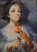 Rosend Gonzalez Carbonell (1910-1984) - Retrato de dama - NO, Antiek en Kunst