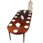 Louis Seize Coulissetafel ca 1800 met 4 inlegbladen verlengb, Antiek en Kunst, Ophalen of Verzenden