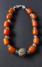 Zilver - Ketting - Jemen bakeliet en zilver, Antiek en Kunst