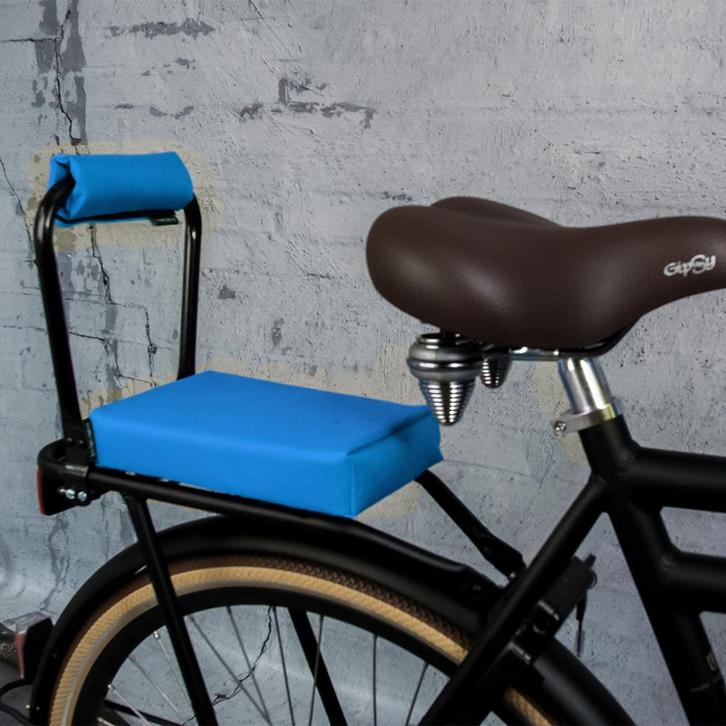 Ohmiomine Rugsteuntje Rugleuning  zwart met Lucht Blauw Ohmi, Fietsen en Brommers, Fietsaccessoires | Fietsstoeltjes, Nieuw, Verzenden