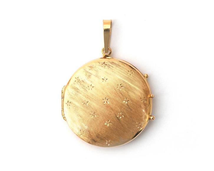 Een 18 krt. geelgouden medaillon hanger, Sieraden, Tassen en Uiterlijk, Kettinghangers, Gebruikt