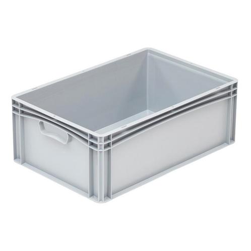 Euronorm Bak 600x400x220 mm 44 liter Grijs Dichte Grepen, Zakelijke goederen, Kantoor en Winkelinrichting | Magazijn, Stelling en Opslag