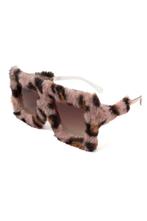 Vierkant Bont Zonnebril Luipaard Bruin Montuur Kunststof Bru, Ophalen of Verzenden, Nieuw, Feestartikel, Carnaval