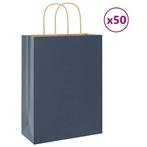 vidaXL Papieren zakken 50 st met hengsels 26x12x35 cm blauw, Diversen, Cadeauverpakkingen, Verzenden, Nieuw
