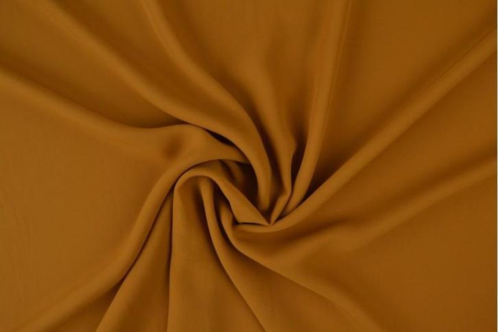 15 meter chiffon stof - Donker okergeel, Hobby en Vrije tijd, Stoffen en Lappen, 120 cm of meer, 200 cm of meer, Geel, Nieuw, Polyester